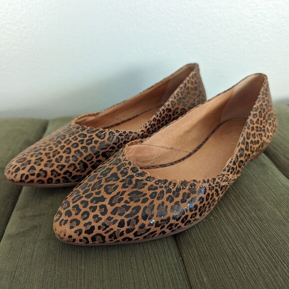 Jack Rogers Chantel Half D'Orsay Leopard Cheetah Ballet Flats Size 9 $138 - Picture 1 of 10